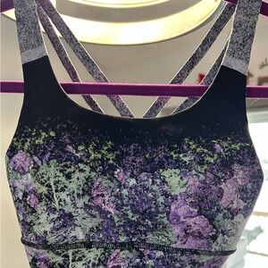 lululemon athletica Purple and Black Floral Sports Bra size 4